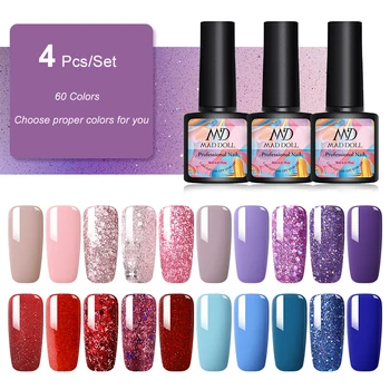 

8ml 4 Pcs Gel Nail Polish Set Hybrid Varnishes For Nails UV LED Lamp Gel Kits Manicuring Nails Gel Polish Set Nail Art Gel