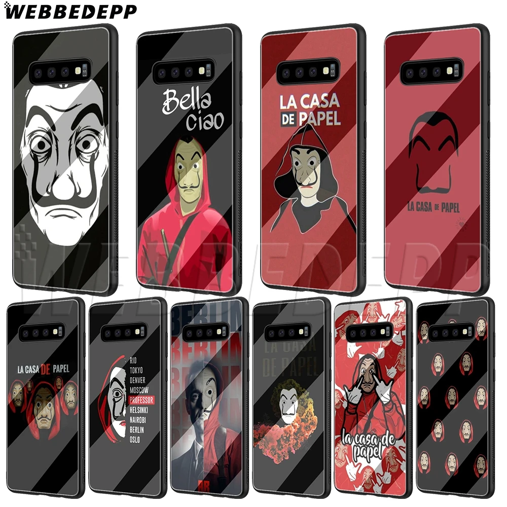 

WEBBEDEPP Spain TV La Casa de papel Glass Case for Samsung S7 S8 S9 S10 Note 8 9 Edge Plus A10 A20 A30 A50 A60 A70