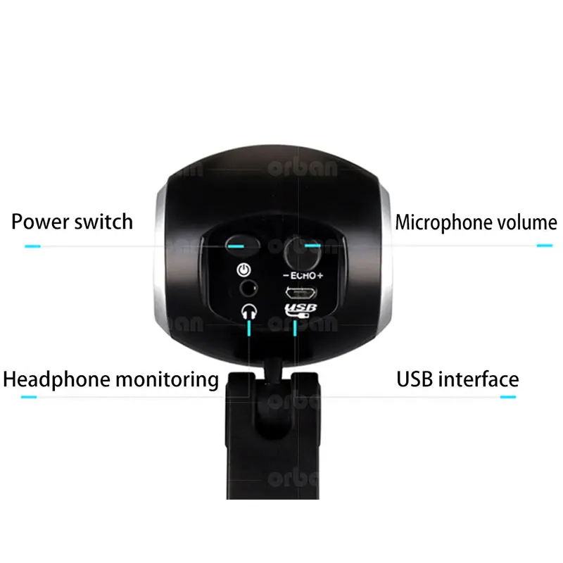 Live дома конденсаторный микрофон настольный микрофон 360 градусов Пикап Голос Plug-and-play компьютер ультрадлинный кабельный провод-диапазон микрофона