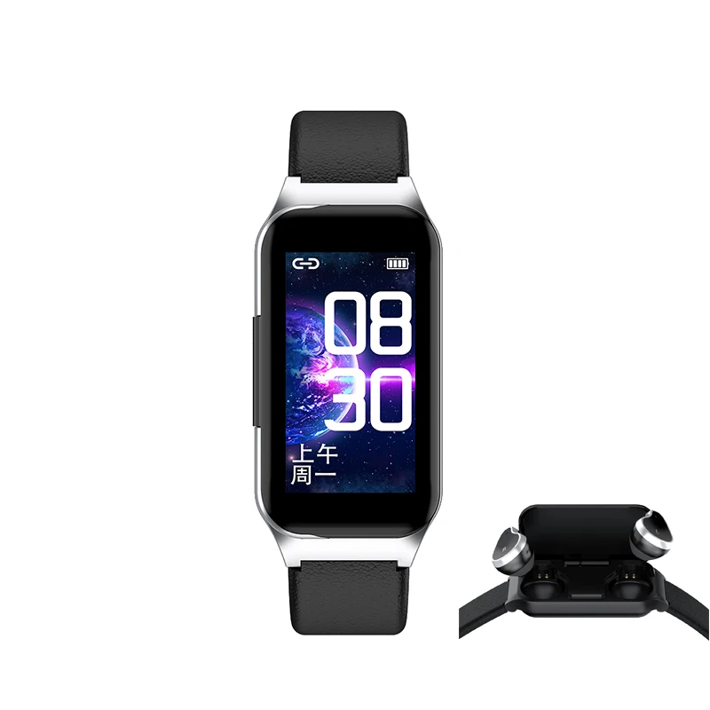 Умные часы с Bluetooth наушники BT5.0 пульсометр для Android Smartwatch мужчин и женщин