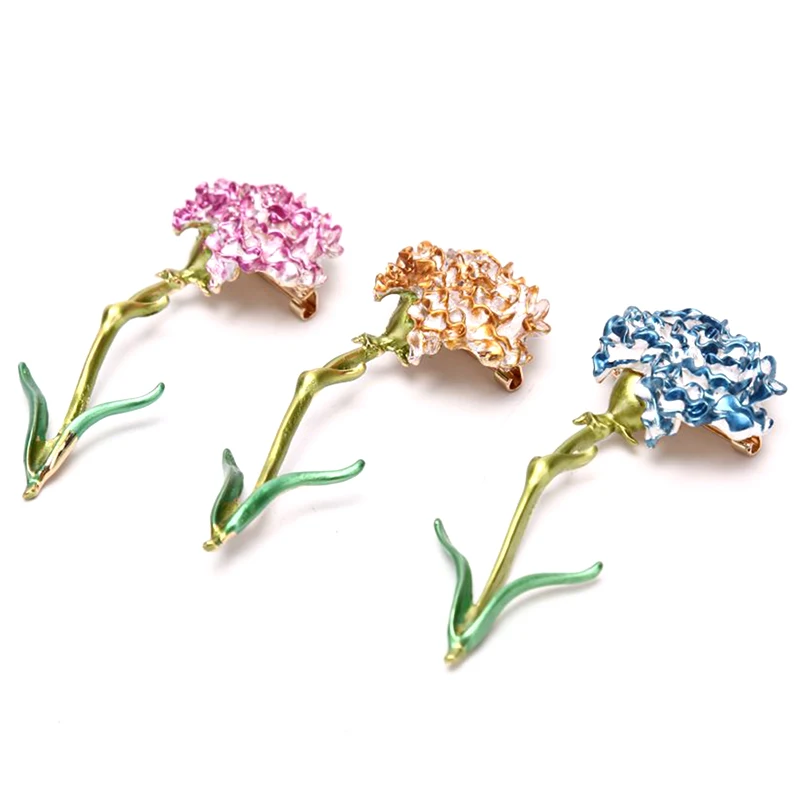 2019 Purple Blue Yellow Flower Brooches For Women Alloy Big Enamel Flower Weddings Party Brooch Pins Women Jewelry Gifts