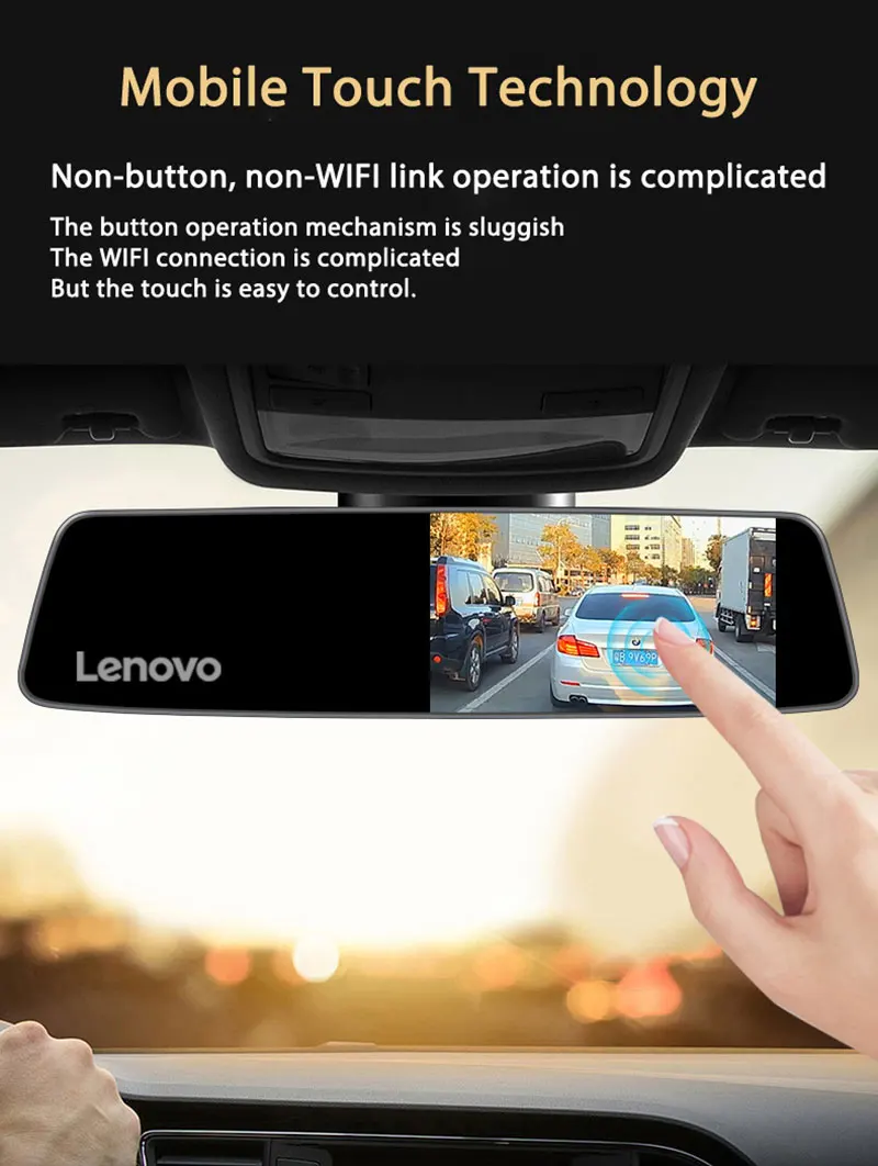 Оригинальное lenovo 4,3 ''зеркало заднего вида с 16 Гб TF камерой, видеорегистратор Full HD 1080P ips, сенсорный экран, ночное видение, Автомобильные видеорегистраторы, видеорегистраторы