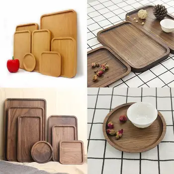 

Round Square Rectangle Food Snack Wood Tray Insulation Dining Table Mat Decor 2020