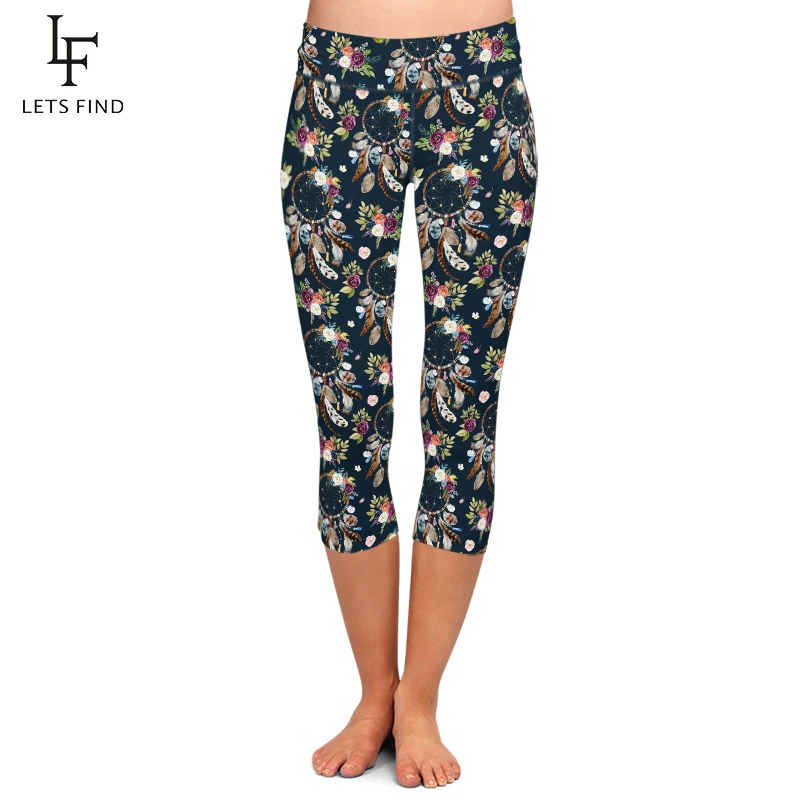 LETSFIND Fashion 3D Gothic Dreamcatcher Digital Printing Women Capri Leggings High Waist Plus Size Soft Mid-Calf Leggings LETSFIND Fashion 3D Gothic Dreamcatcher Digital Printing Women Capri Leggings High Waist Plus Size Soft Mid-Calf Leggings