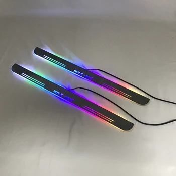 

Acrylic door sill plate strip with led decorative welcome light moving door scuff for subaru wrx sti