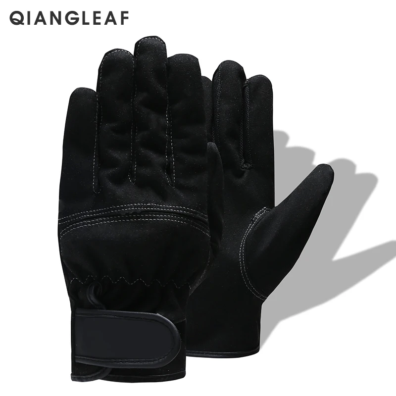 cheap QIANGLEAF Brand Work Gloves Ultrathin Microfiber Ottoman Safety Glove Velcro Wear resistant Stitching Safety Mitten 3770