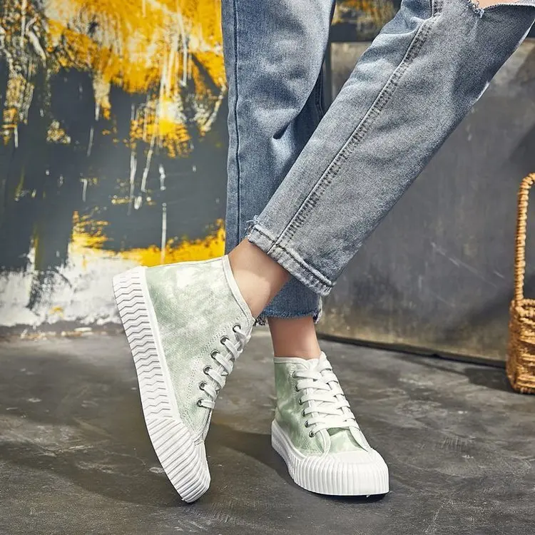 

Hight-top Canvas Shoes Women's 2020 Spring New Style Students Korean-style Retro Hong Kong Flavor Versatile MacBook Shoes Net Re