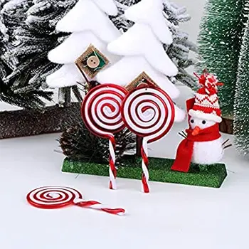 

Christmas Lollipop Ornament Christmas Tree Ornament White and Red Christmas Decorations for Home Party (6 Pieces)
