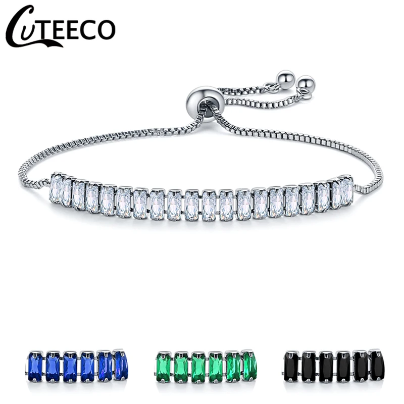 CUTEECO, дизайн, звенья цепи, браслеты для женщин, кубический цирконий, браслет для женщин, модные ювелирные изделия, Браслеты Mujer Moda