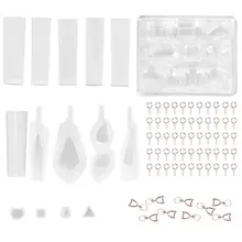 1Set Silicone Epoxy Stud Earrings Mold Pendant Casting Mould Handmade DIY Crafts Jewelry Making Tool