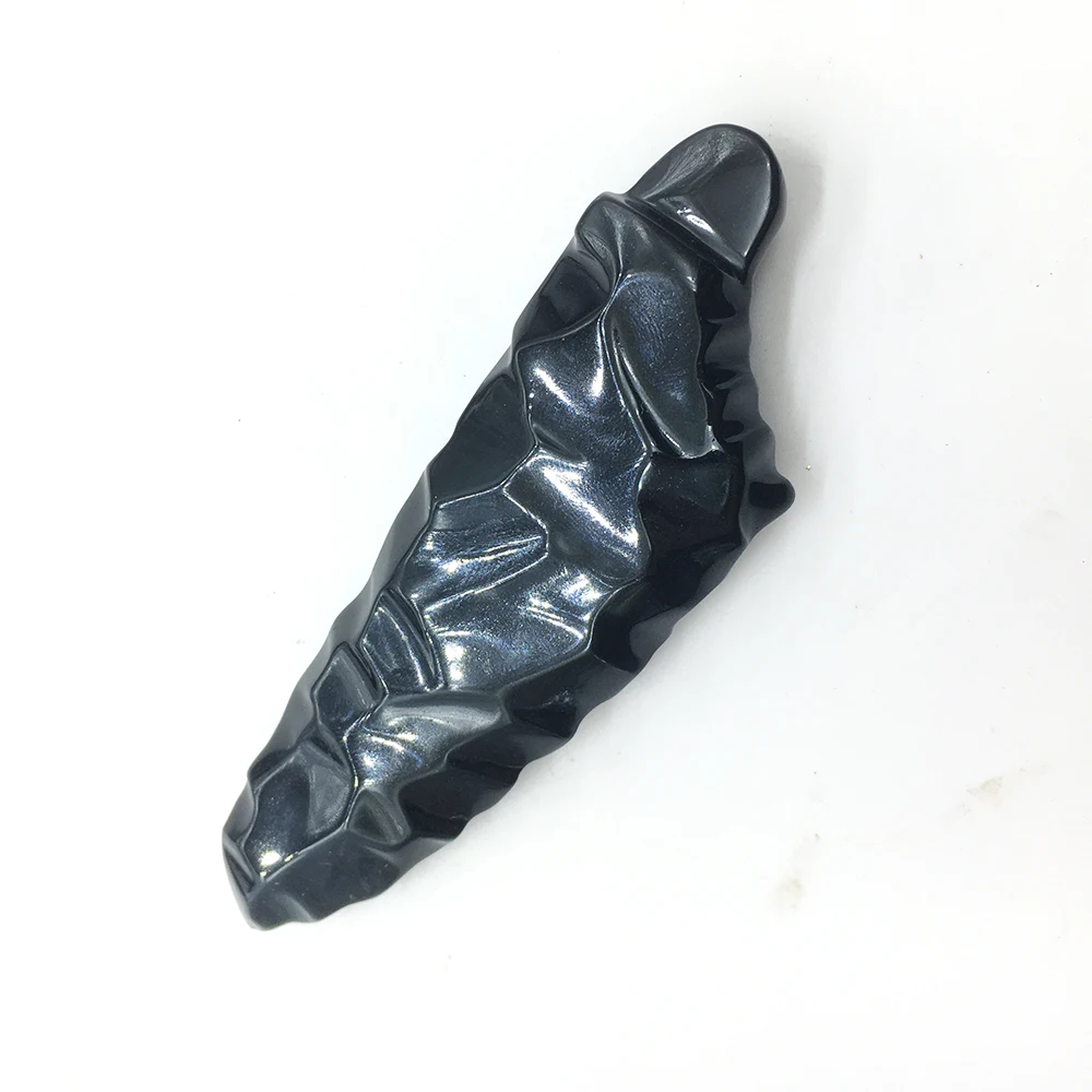 Натуральный черный нож из обсидиана, ручной резной нож из обсидиана, кварцевый нож с кристаллами рейки, целебный хрустальный камень, ремесла, украшение дома