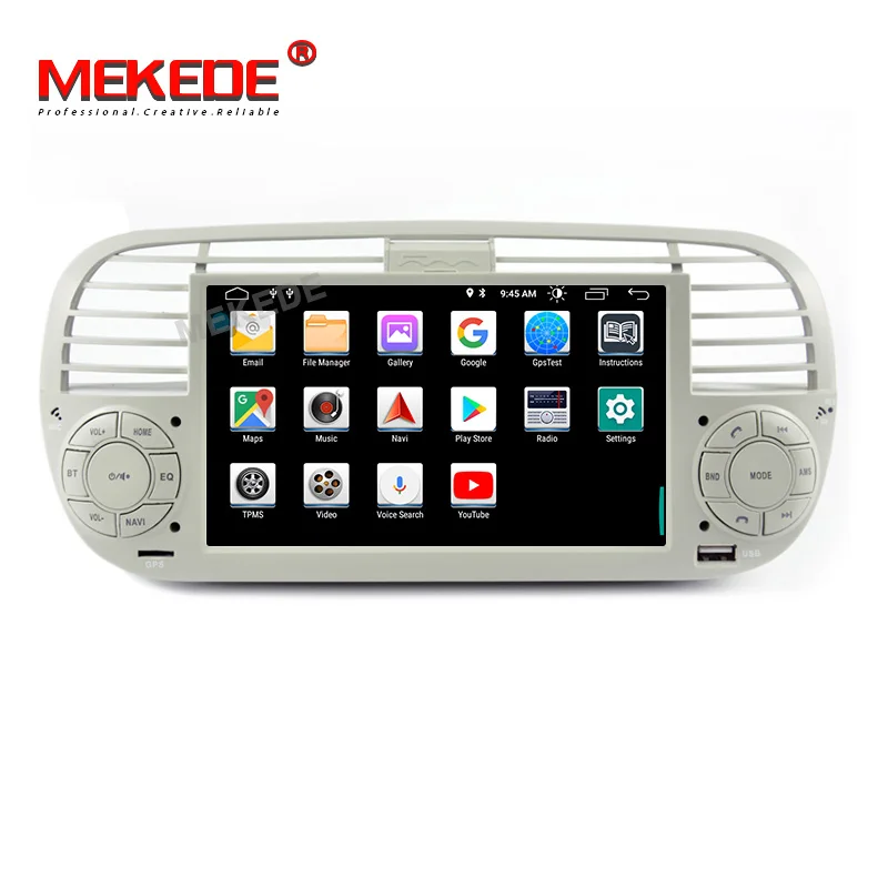 MEKEDE ips DSP 1024X600 Автомобильный gps Android 9,0 Bluetooth четырехъядерный автомобильный Dvd медиаплеер для FIAT 500 автомобильный радио мультимедиа