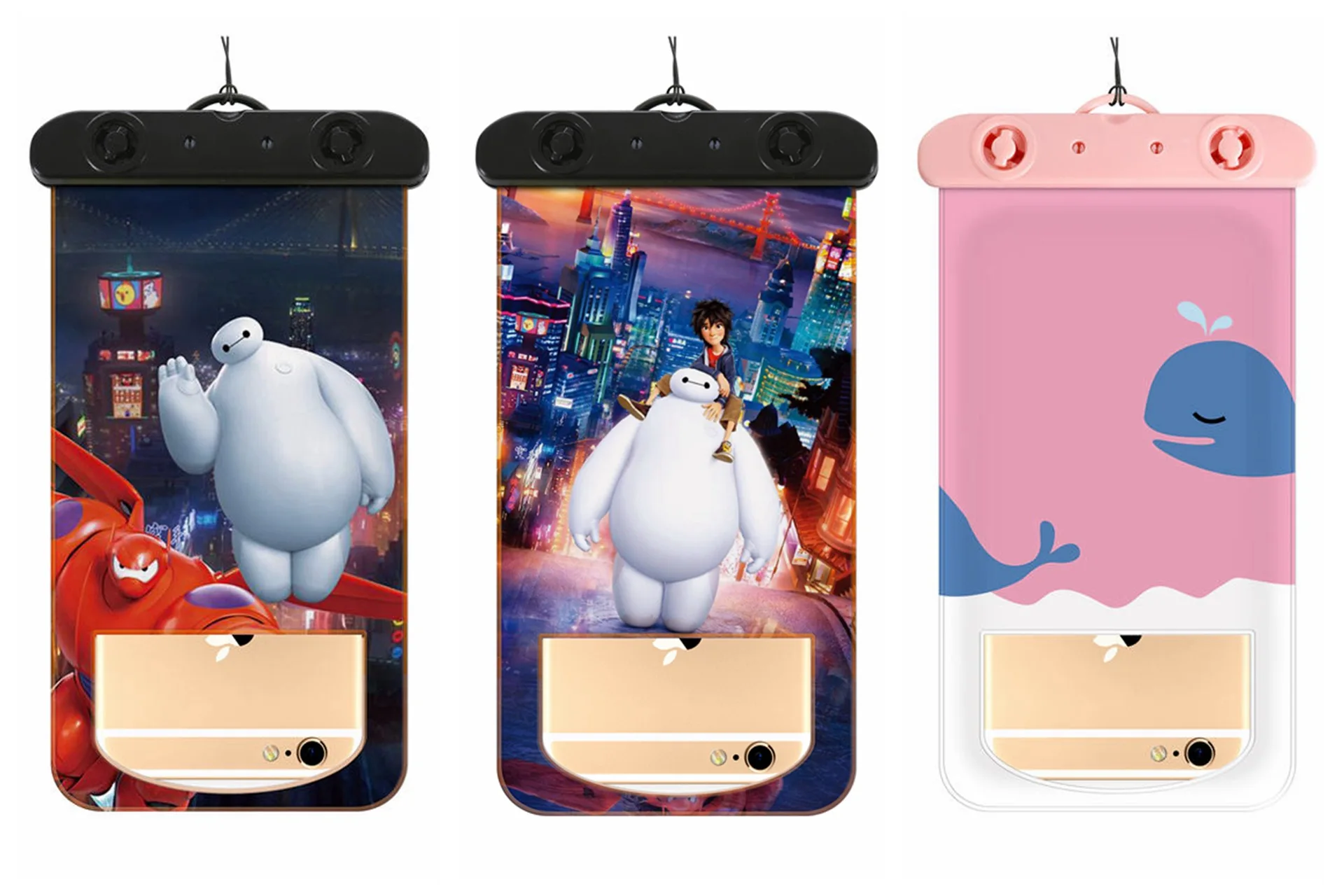Thick Transparent Touch Screen Swimming Diving Hot Springs Cartoon Pattern Mobile Phone Bag Waterproof Phone Set