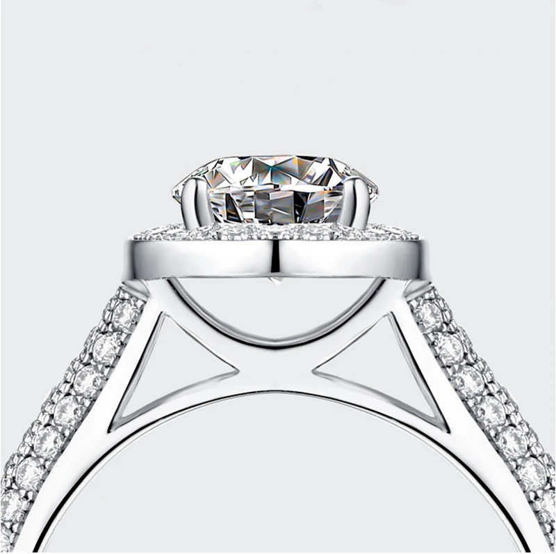 14K Золотое кольцо 1ct D Цвет VVS Moissanite кольцо обручальное кольцо с национальным сертификатом D10