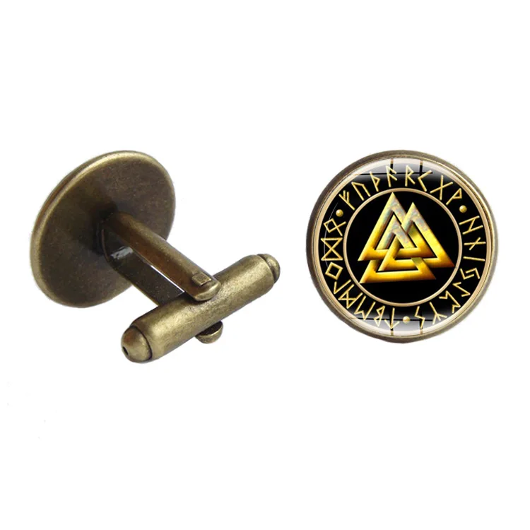 

Foreign Trade Hot Sales Europe And America Retro Viking Northern European-Style Rune Time Stone Cufflinks Manufacturers Direct S