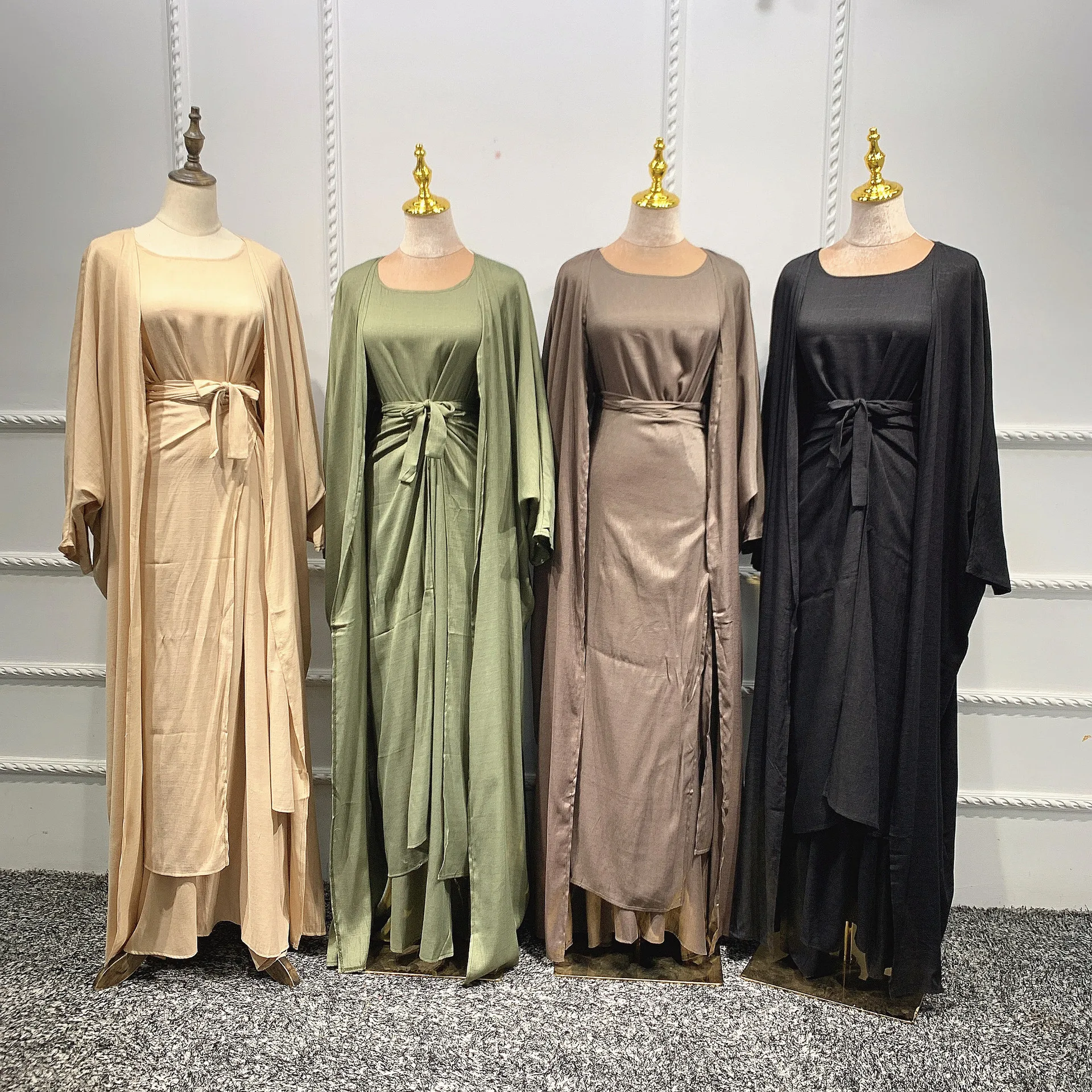 Kaftan abaya-conjunto feminino muçulmano, kaftan abaya dubai, árabe, conjunto para mulheres