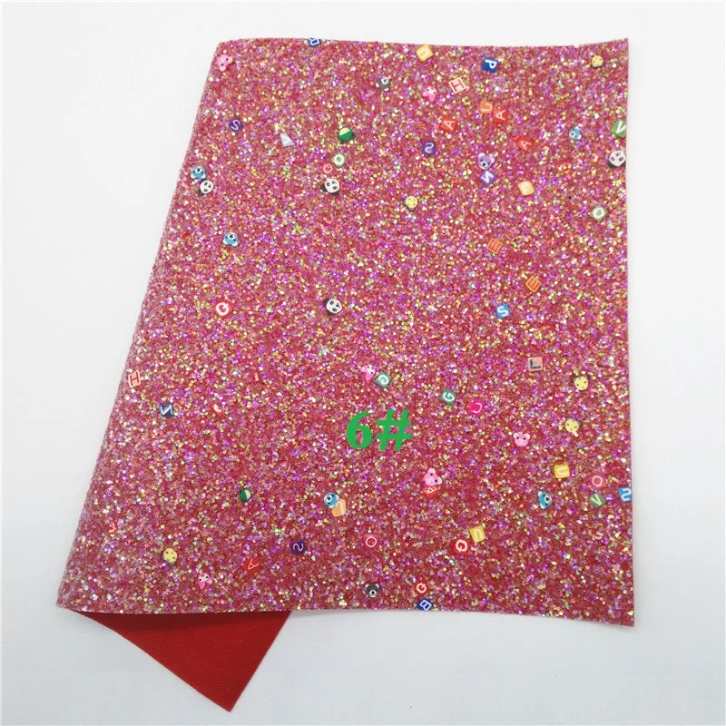 Glitterwishcome 21X29 см, размер А4, плотная блестящая кожа с мультяшными животными, Искусственная ткань из искусственной кожи, винил для бантов, GM715A - Цвет: 6