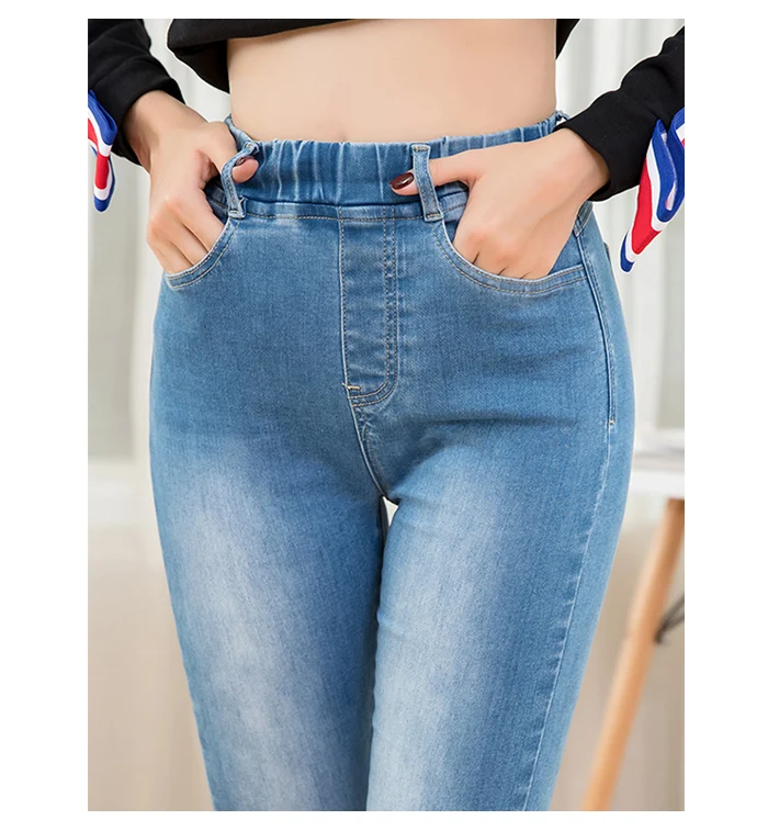 Fashion Style Classic Women High Waist Denim Jeans Vintage Slim Mom Style Pencil Jeans High Quality Denim Pants