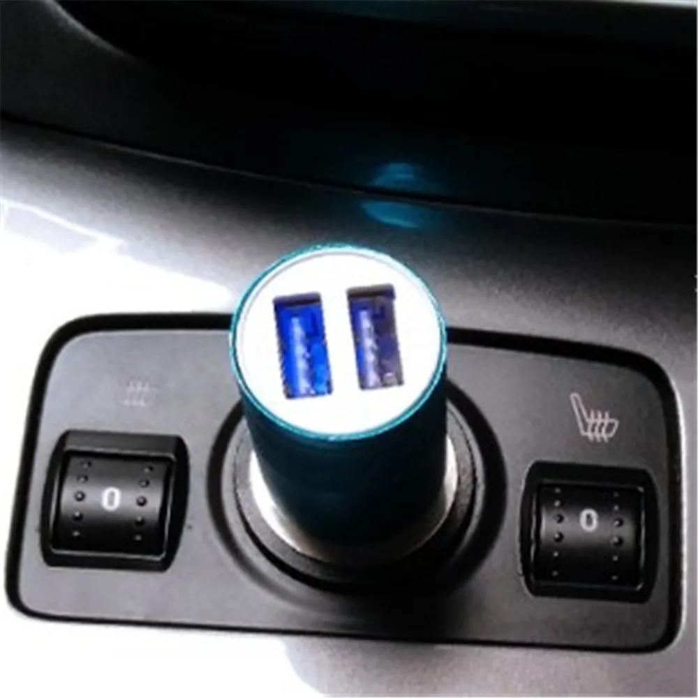 Двойной Переходник USB для зарядки в машине 3.1A автомобильное металлическое зарядное устройство для смартфона/планшета зарядное устройство для мобильного телефона