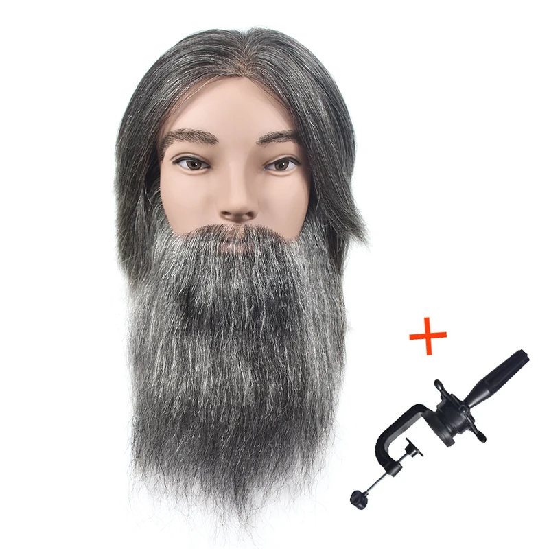 Male Mannequin Head With Real Human Hair Training Hairdressing Doll For Beard Cutting Practice Salon Dummy |