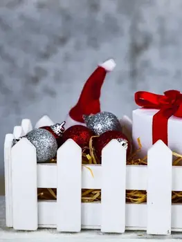 

Christmas Tree Fence White PVC Fence Garden Guardrail Surround Fence