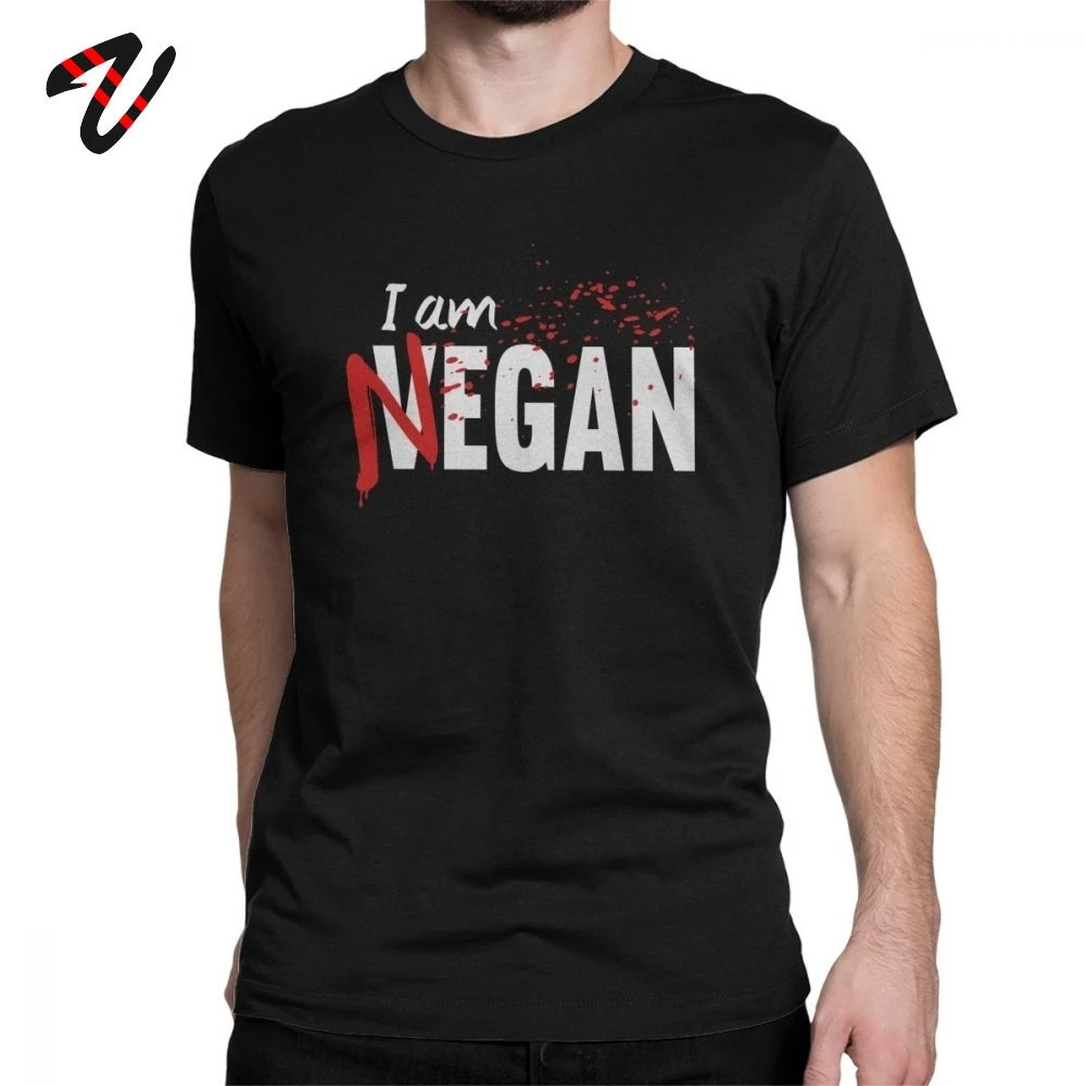 Футболка I'm Negan Мужская вегетарианская 100% хлопок со слоганом с круглым вырезом