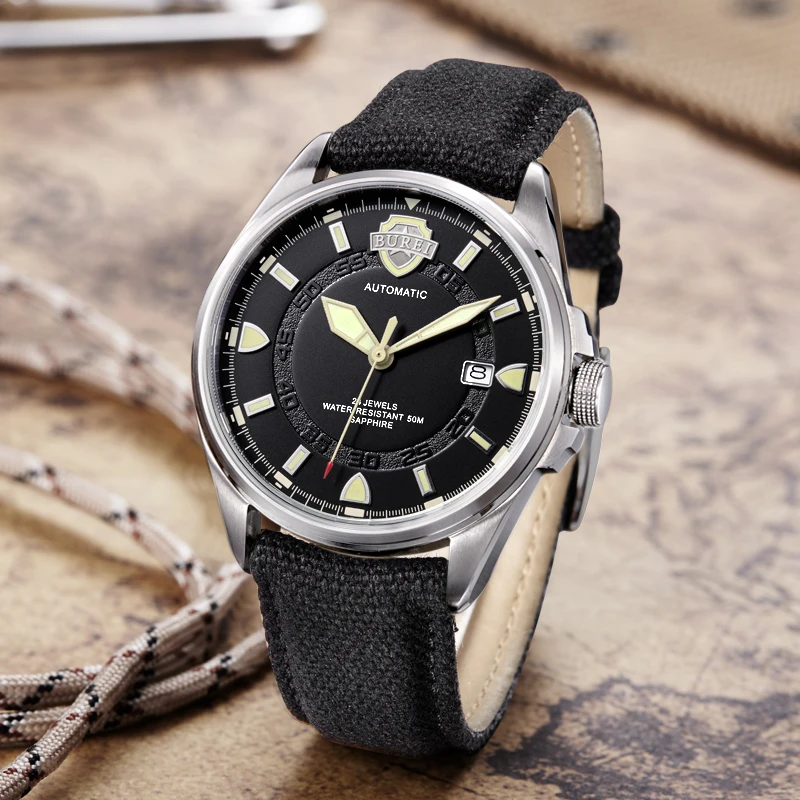 Luxury Brand Men Automatic Watch Sapphire ArmyGreen Military Mechanical Watch for Men Canvas Relogio Masculino 2021 H8b447160865d453394b728b9fafba02fL