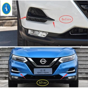 

Front Bumper Fog Lights Lamps Eyelid Eyebrow Strip Cover Trim For Nissan Qashqai J11 2018 2019 2020 Chrome / Carbon Fiber ABS