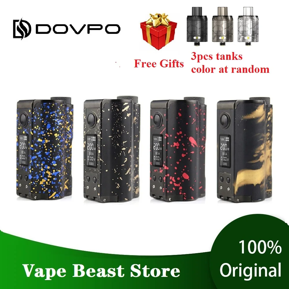 Новинка DOVPO Topside Dual 200W Top Fill TC Squonk MOD с бутылкой 10 мл без аккумулятора 18650 боксмод VS