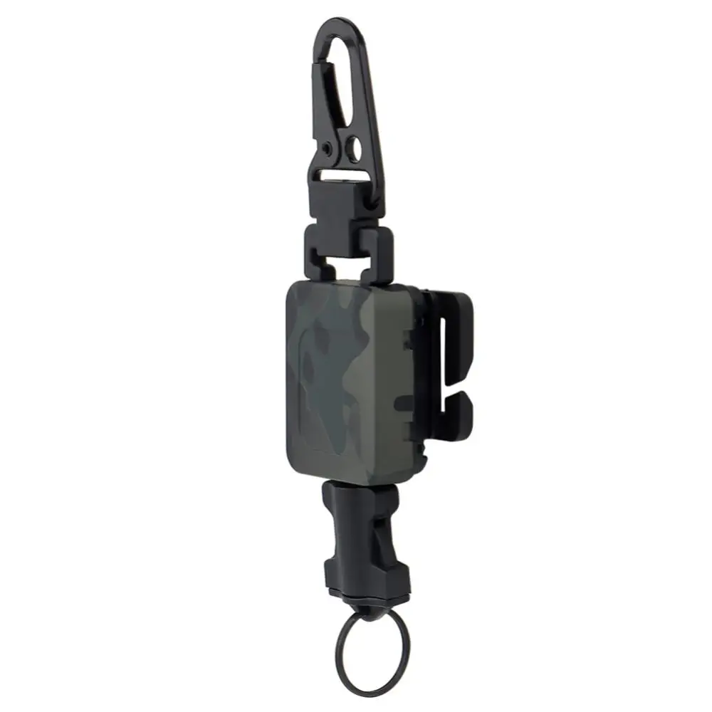 2 In 1 Outdoor Anti-theft Telescopic Buckle Tactical Lightweight Pouch & Keychain Holder EDC Retractable Spring Rope