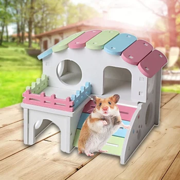 

Small Pet Two Layers PVC House Colorful Hideout Exercise Natural Funny Nest Hut Playground-