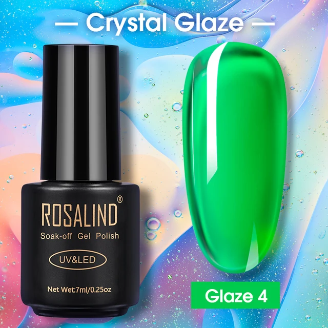 ROSALIND Nail Gel Polish Neon Luminous Hybrid Varnish Manicure Semi Permanent UV Gel Nail Art Base Top Coat Gel Nail Polish New RAQ08