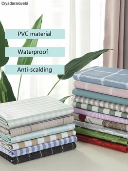 

PVC Waterproof Tablecloth Simple Plaid Pattern Round Table Cloth Plastic Oilproof Table Cloth Home Decor Manteles Toalha De Mesa