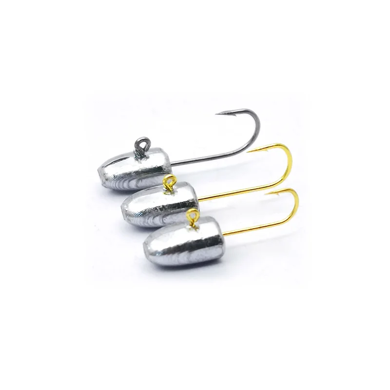10pcs Mini Jig Head Hook Rockfish Exposed Lead Head Hook Barbed Hook