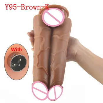 Sex Machine Attachment Super Large Simultaneous Insertion Double Headed Dildo Anal Plug Anal Penis Love Machine Accessories Y95 2