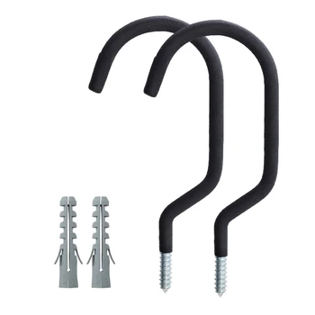 

2pcs/set Wall Mounted Bicycle Hanger Garage Steel Heavy Duty Home Hanger Bike Storage Black Wall Hook Cycling Store Accessories