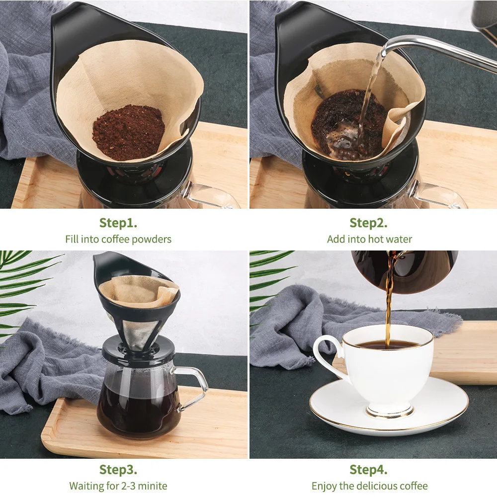 Filtro per caffè macchina per caffè americano filtro per caffè a mano con  manico filtro per birra imbuto per tè Fine in acciaio inossidabile tipo a  goccia - AliExpress