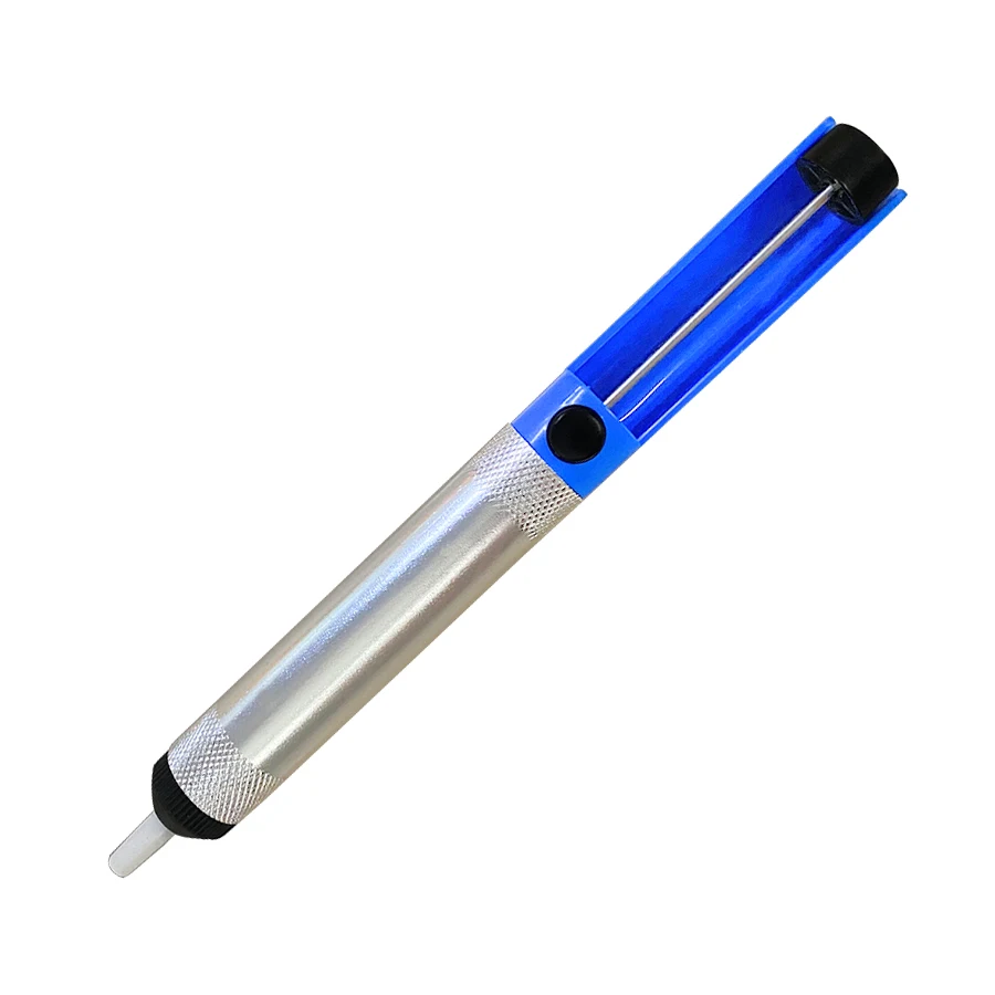 Ventosa de soldadura de aluminio, herramienta bomba de soldadura, pluma de succión, dispositivo de eliminación, desoldador de soldadura al vacío azul