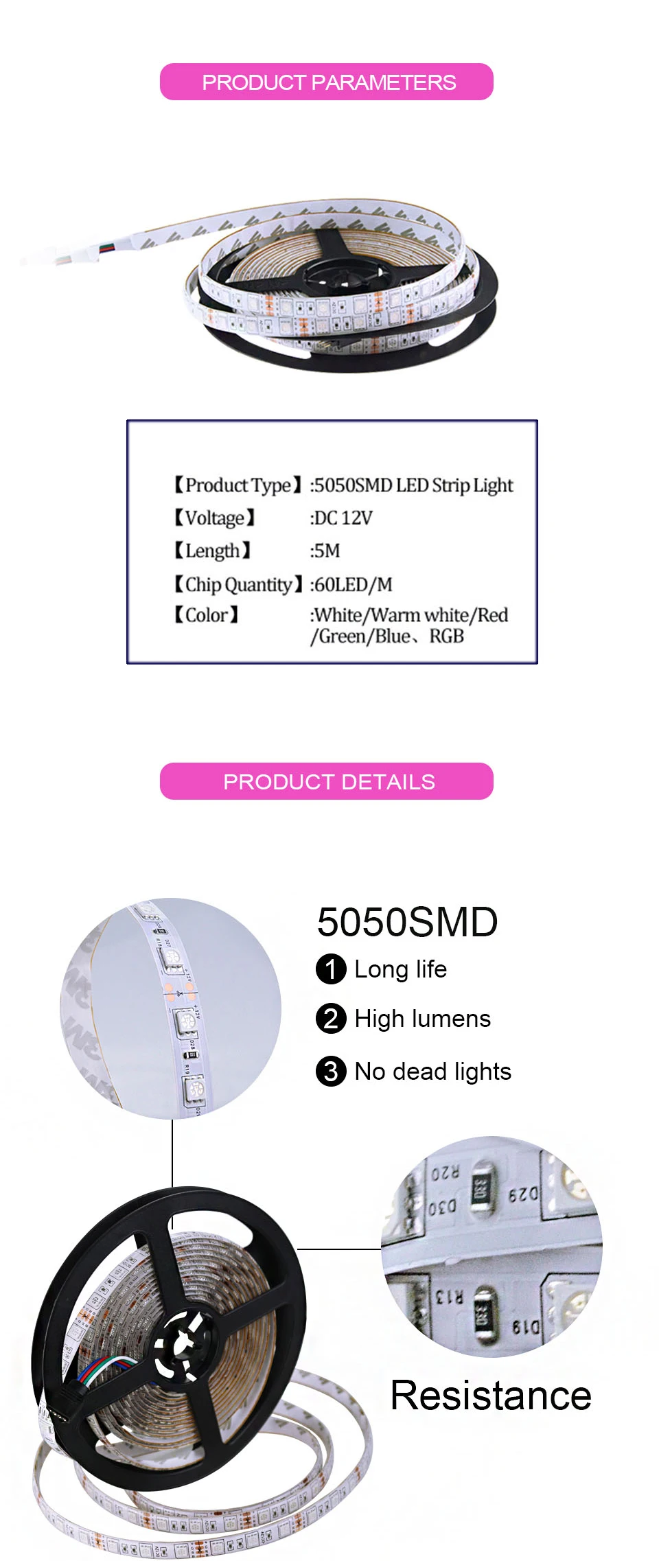 5050 RGB LED Light Strip Kitchen Under Cabinet Lights Luces LED Decoracion Dormitorio Cupboard Bedroom Refrigerator TV BackLight_03