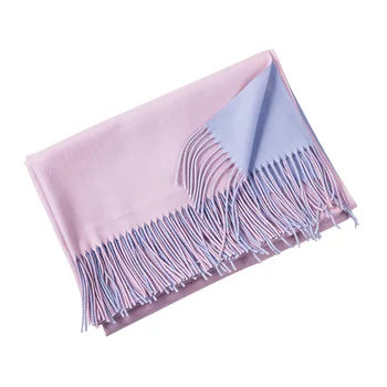 

With Tassels Travel Long Large Winter Women Shawl Scarf Pashmina Reversible Solid Windproof Artificial Wool Warm Thick Fashion