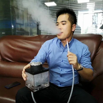 

ZQBXJDW 2020Acrylic Hookah Plastic Hose With LED Light Metal Charcoal Clamp Hookah Kit Accessories