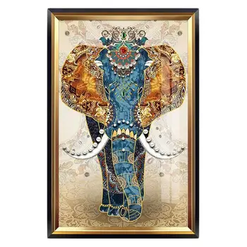 

Handmade Diamond Painting European Style Diamond Cross Embroidery Elephant Pattern Wall-Mounted Decorative Painting (90x50cm)