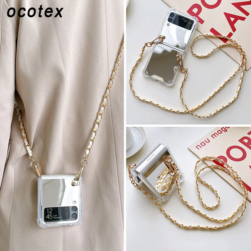 Mirror Crossbody Case For Samsung Galaxy Z Flip3 Cover Fashion