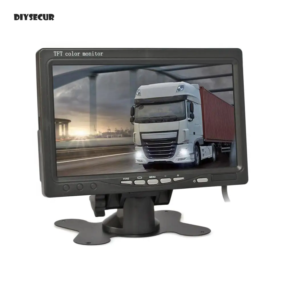 DIYSECUR DC12V-24V 7 &quotTFT ЖК-дисплей Автомобильный монитор заднего вида с 2 видео входом
