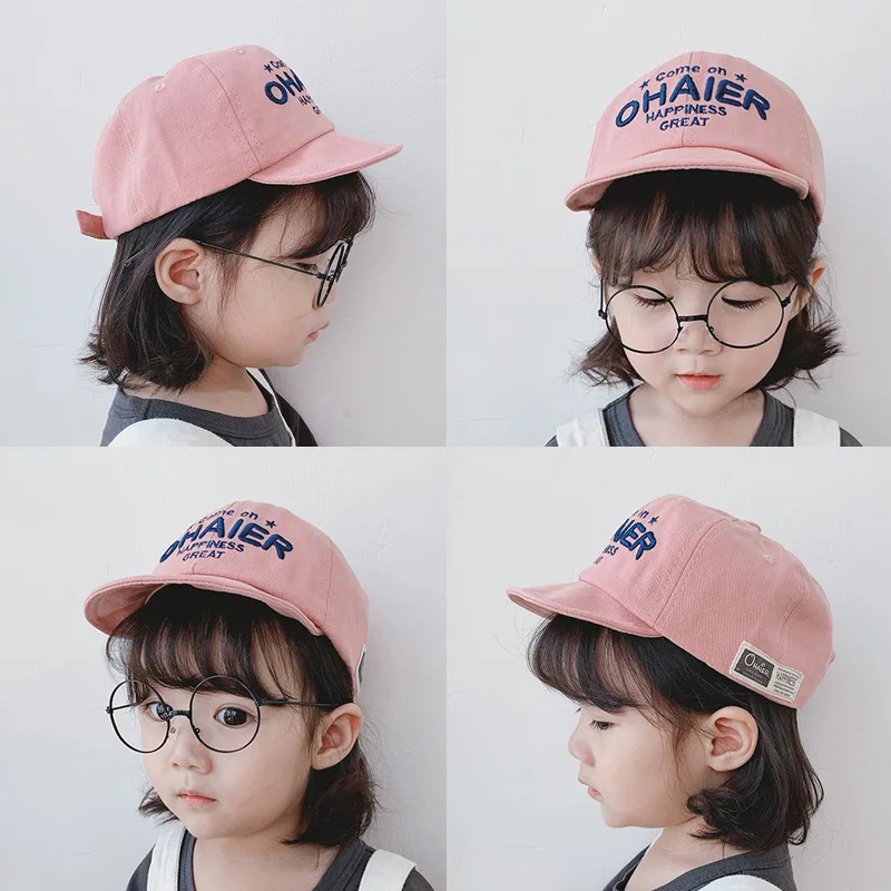 

Baby Hat Spring And Autumn Girls Solid Color Brim Hat BOY'S Fashion Sun-resistant Baseball Cap Children Topee Korean-style Fashi