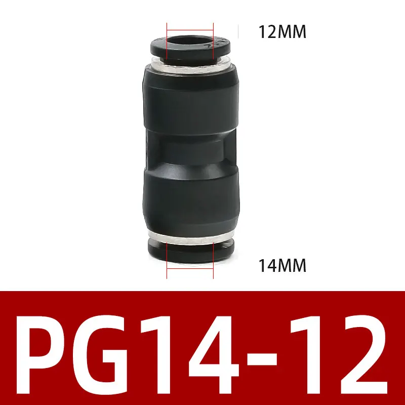 10 шт. PG 4/6/8/12 мм OD шланг трубки одно касание пуш-ап в прямые Gas/водопроводно-канализационная арматура Пластик быстроное соединение подходящий воздух пневматический - Цвет: PG14-12