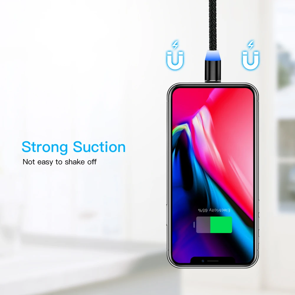 Магнитный кабель Micro USB Тип C 8 Pin для iPhone Lighting 1 м 2 провод быстрой зарядки Type