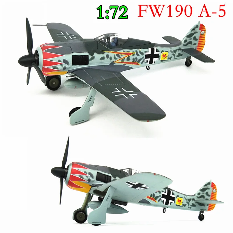 tres-bien-1-72-allemand-fw-190a-5-combattant-produit-fini-d'avion-en-alliage-modele-collection