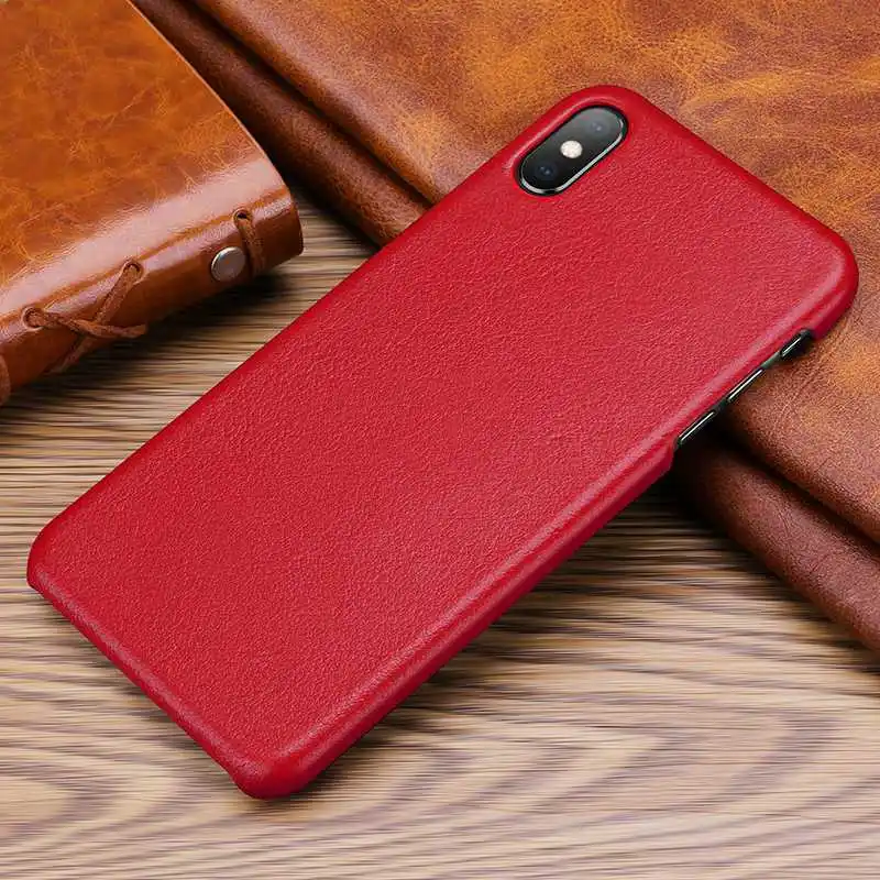 Чехол из натуральной кожи для Iphone XR XS Max чехол роскошный чехол гладкая защита Coque для Iphone X XS XR чехол Fundas корпус - Цвет: red