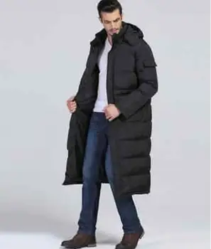 

HOT Winter Mens Jacket Long Warm Coat Hooded Full Length Parka Thickened Warmth